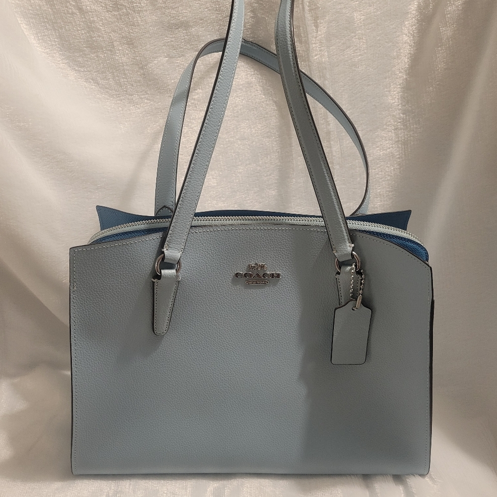 Coach Carry All Tote Bag Light Blue